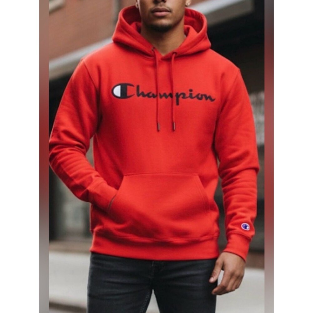 Champion Red Hoodie Mens Size Small